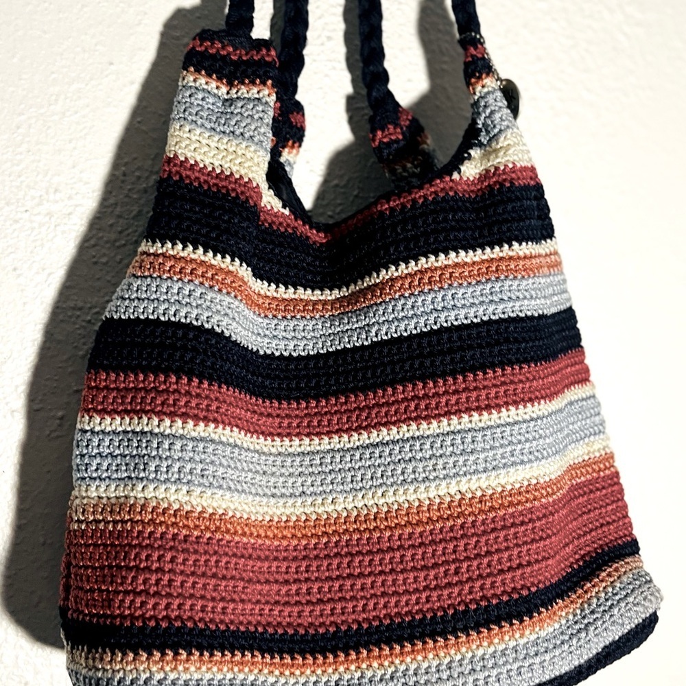 The Sak Original Crochet Mariner Striped Americana Shoulder Bag - Picture 3 of 8